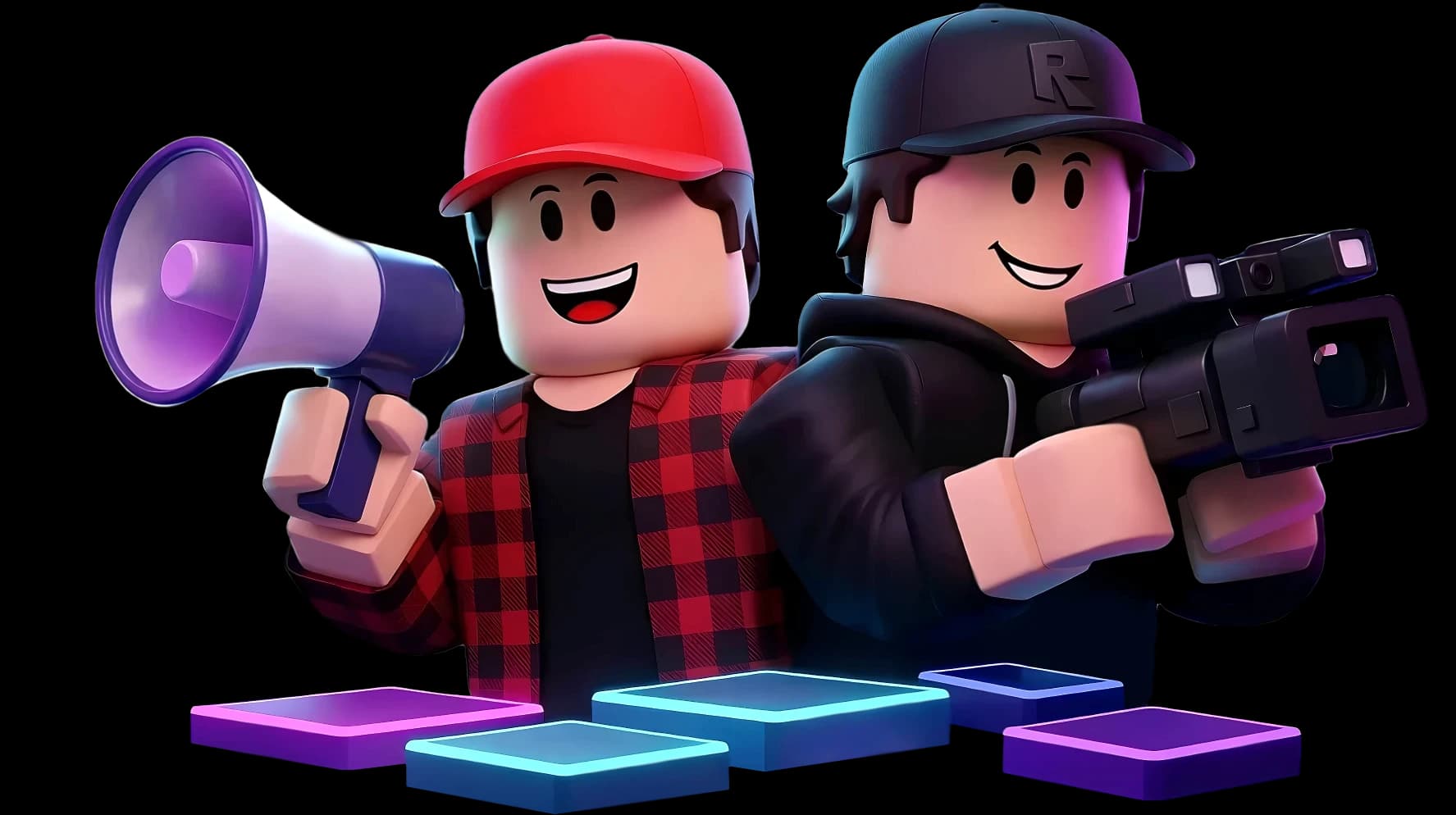 ViralBlox Roblox marketing platform characters illustration